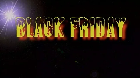 Black Friday - text from hot burning letters on black background Stock Footage 115939521