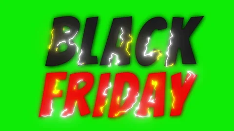 Black Friday text lightning effect comic style on green screen animation. Video stock 162333121