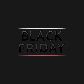 Black Friday text logo in frame, elegant background special offer poster mock Stock Illustration