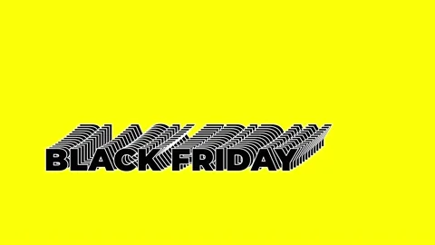 Black Friday text looped animation on a colorful bright yellow background. Stock Footage 155785739