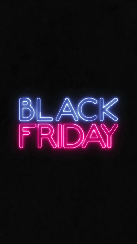 "BLACK FRIDAY" text with neon effect Stock Footage 250784289