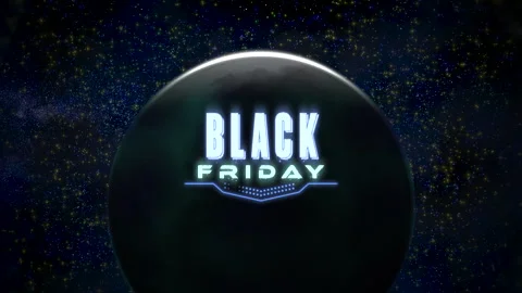 Black Friday text with planet and stars in galaxy Video stock 249365674