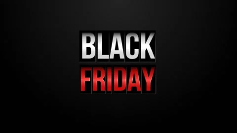 Black Friday text rolling animation for retail and business promotion 4K Stock Footage 255563334