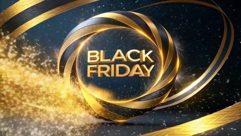 Black Friday Text Spinning in a Dynamic Metallic Vortex Stock Footage 293594257