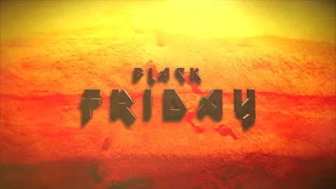 Black Friday text with sun rays on sand in desert Stock Footage 220901538