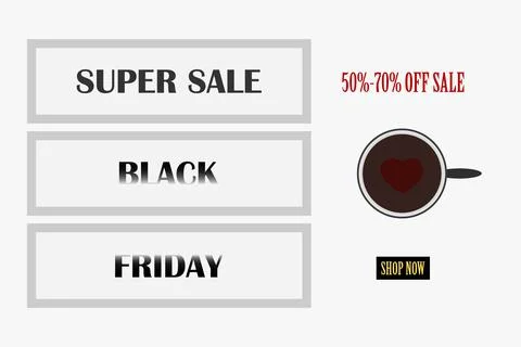 Black Friday text on white background vector design illustration Stock Illustration