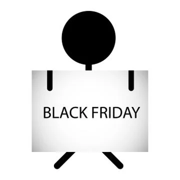 Black Friday theme: black hand holding a card on white background Stock-Illustration