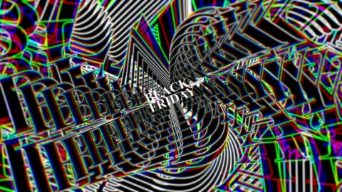Black Friday trippy animated text. Hypnotic warp text Black Friday animation. Stock Footage 318226401