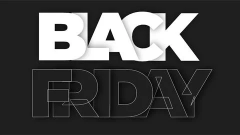Black Friday typography text banner on dark background for seasonal discoun.. Stock Illustration