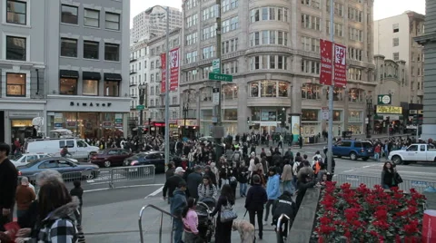 Black Friday Union Square crowd timelapse SF 스톡 동영상 958298