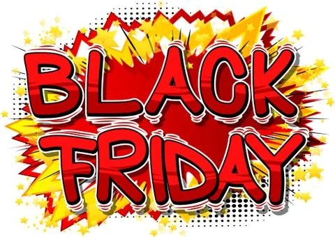 Black Friday - Vector illustrated comic book style phrase. Illustrazione stock