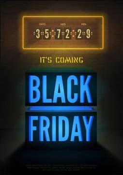 Black friday vector vertical banner retro tech color Stock Illustration