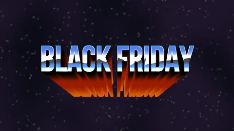 Black Friday: Vintage Script Amidst Dazzling Galaxy Starscape Stock Footage 247051096