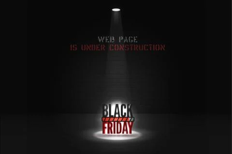 Black friday web page under construction banner template Stock Illustration