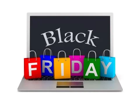 Black friday on white background. Isolated 3D illustration 스톡 일러스트