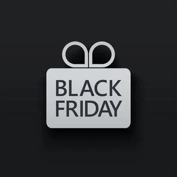 Black friday white icon on dark back Stock Illustration