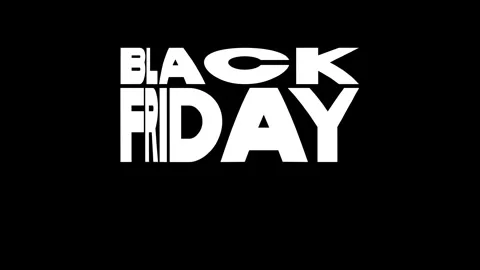 Black Friday white letters on a black background. Simple text deformation. .. Vídeo Stock 283482932