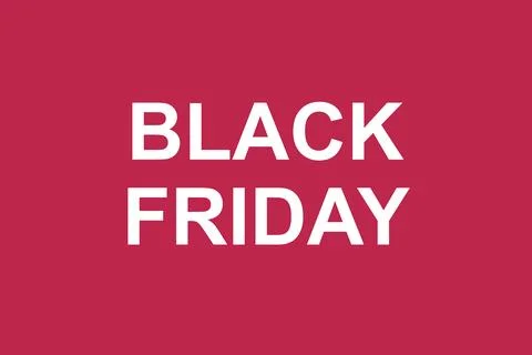 Black Friday white text on red magenta background. Stock Illustration