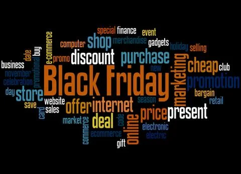 Black Friday  word cloud concept Illustrazione stock