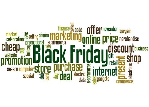 Black Friday  word cloud concept Stock Illustration