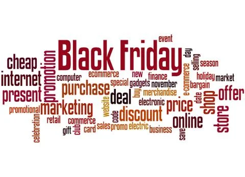 Black Friday  word cloud concept Stock Illustration