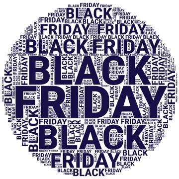 Black Friday Wordcloud. Text cloud. Typography concept. Vector illustration. Stock Illustration