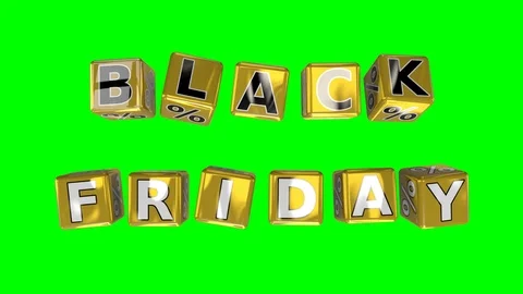 Black friday words on 3d cubes. on a green background Stock Footage 97197958