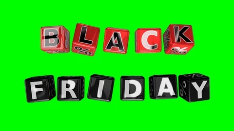 Black friday words on 3d cubes. on a green background Stock Footage 97198003