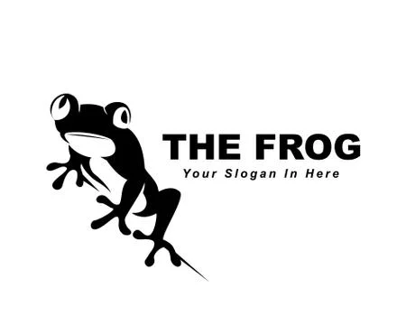 Black frog patch art logo design illustration Stock Illustration
