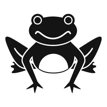Black frog sitting icon, simple style 스톡 일러스트