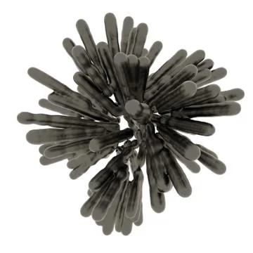Black frozen fluid columns in spherical abstract shape 스톡 일러스트