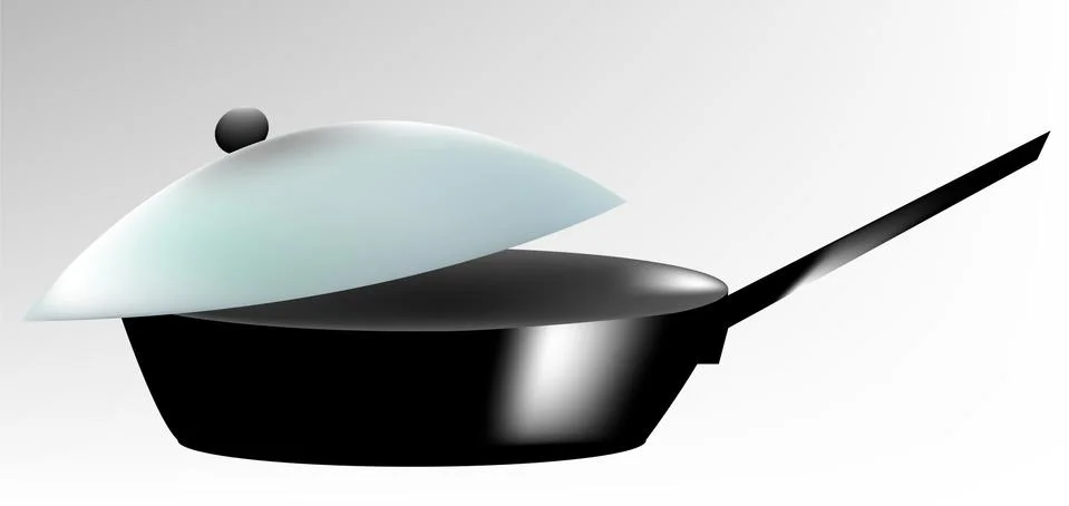Black frying pan Illustrazione stock