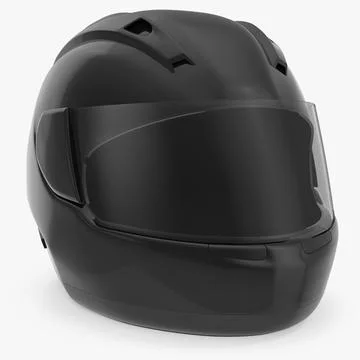 Black Full Face Helmet 3D Model