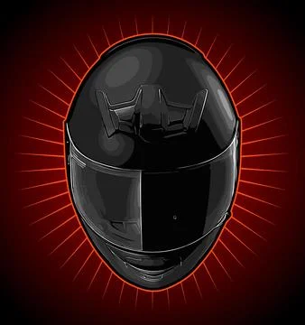 Black full face helmet front view Stock Illustration