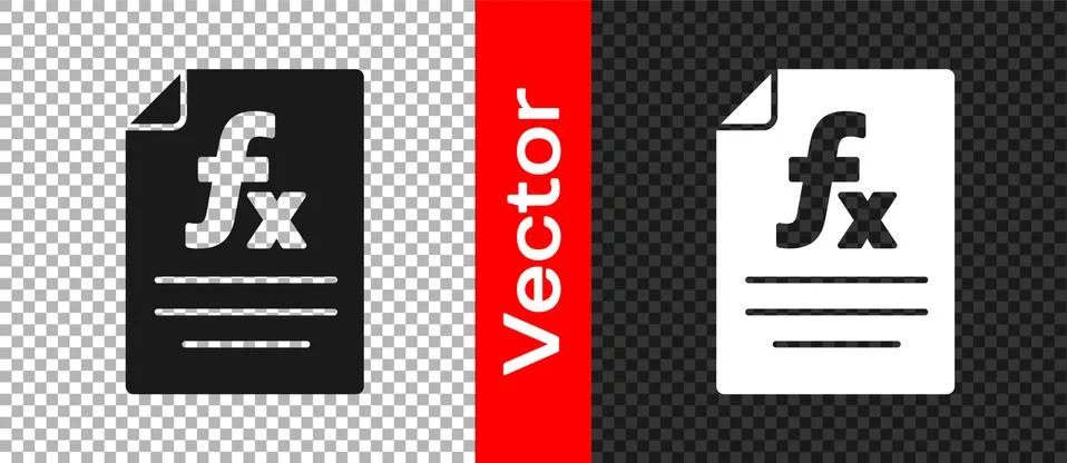 Black Function mathematical symbol icon isolated on transparent background 스톡 일러스트