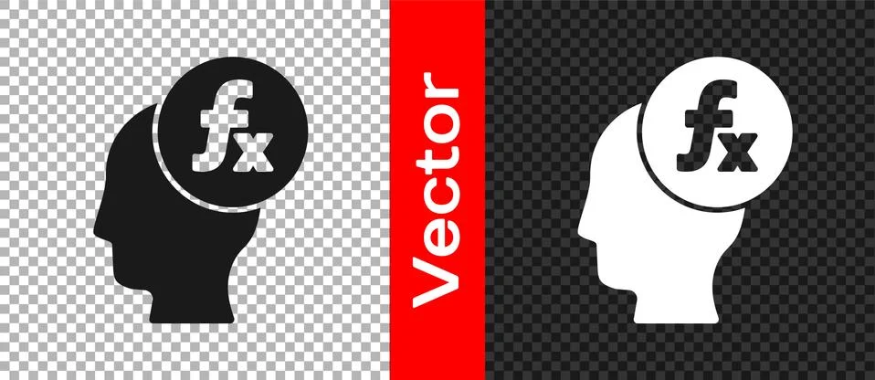 Black Function mathematical symbol icon isolated on transparent background Stockillustratie