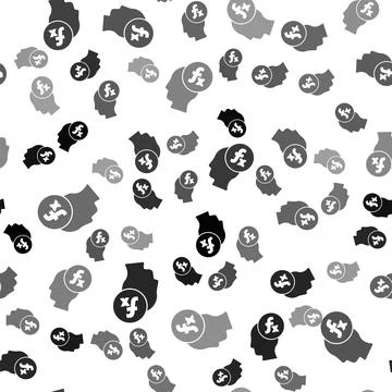 Black Function mathematical symbol icon isolated seamless pattern on white Stockillustratie