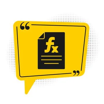 Black Function mathematical symbol icon isolated on white background. Yellow Stock Illustration