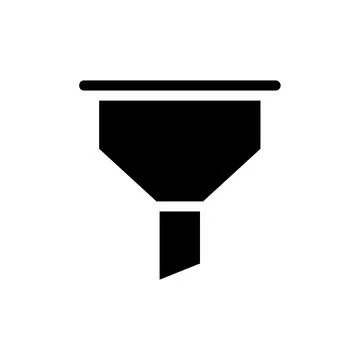 Black funnel icon. Concept of filtering, data processing, and sorting. Stock Illustration