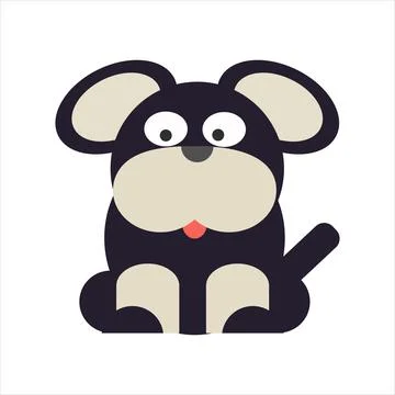 Black funny dog for use in web design Stock Illustration