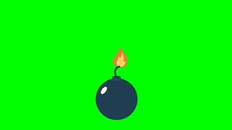 Black fuse of bomb burns and does not explode. Spark reached the middle, froze Stock Footage 308661553