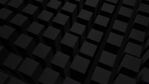 Black futuristic cubes move on a minimalistic background. The concept of design  Stock Footage 148416147