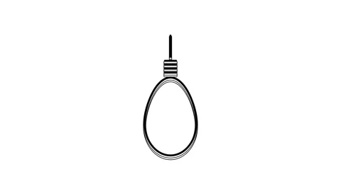 Black Gallows rope loop hanging icon isolated on white background. Rope tied Stock Footage 233814805