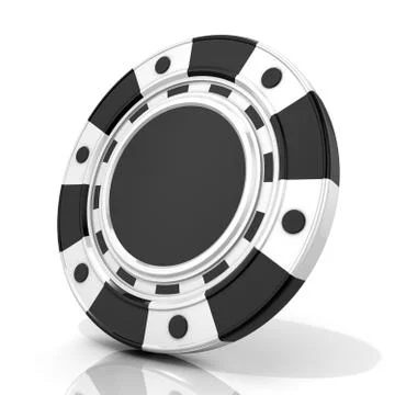 Black gambling chip. 3D Illustrazione stock