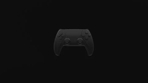 Black game controller on a black background. Gamepad for game console 스톡 일러스트