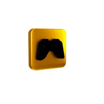 Black Game controller or joystick for game console icon isolated on transpa.. 库存插图