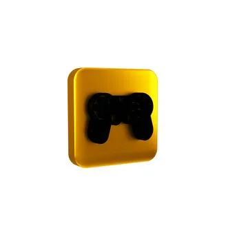 Black Game controller or joystick for game console icon isolated on transpa.. Stock Illustration