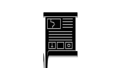 Black Game guide icon isolated on white background. User manual, instruction Stock Footage 233816599