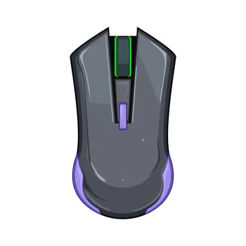 Black game mouse cartoon vector illustration Stock Illustration