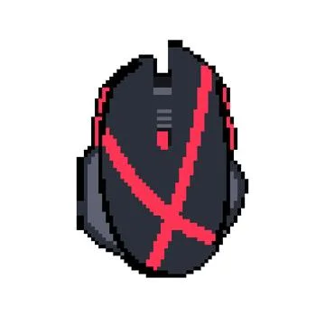 Black game mouse pixel art vector illustration Stock Illustration